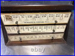 La Cross Display Case Nail Files Scissors Vintage