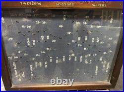 La Cross Display Case Nail Files Scissors Vintage