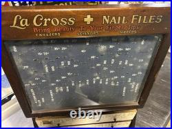 La Cross Display Case Nail Files Scissors Vintage