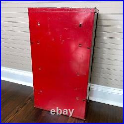 Lance Vintage Display Cabinet Red Metal Glass with Removable Shelves 26x14.5x8