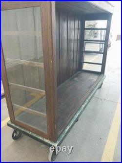 Large Antique General Store Mercantile Display Cabinet Sliding Glass Doors