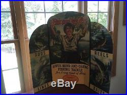 Large Tough South Bend And Oreno Fishing Tackle Bait Store Window Display