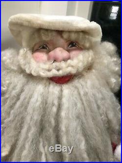 Large Vintage Christmas Store Display Santa Claus With Garland Mechanical