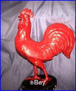Large Vintage Pathe Disc Phonograph Advertising Store Display Rooster Figurine