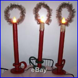 Large mid-century vintage Christmas store window display 40 lighted candles