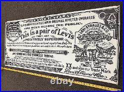 Levi Strauss & Co RARE VINTAGE STORE DISPLAY LOGO POSTER / Over-Sized 59 x 26