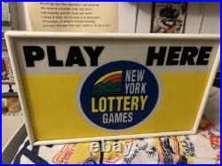 Light Up NY Lottery Lotto Sign Vintage New York Rare Plug In Works