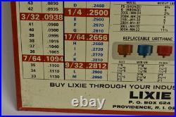 Lixie Hammers Store Display Sign Drill Index Fraction Equivalents Vintage Shop