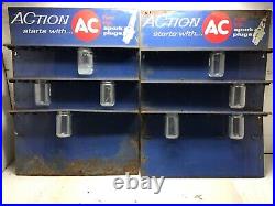 Lot of 2 Vintage Action AC Hot Tip Spark Plugs Metal Wall Display Advertising