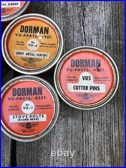Lot of 7 Vintage DORMAN VU-PARTS Hardware Display Organizer Holder Cans