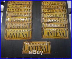 Lot plaques publicitaires ancienne tôle peinte Chocolat CANTENAT Vintage X 15