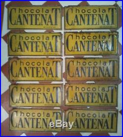 Lot plaques publicitaires anciennes tôle peinte Chocolat CANTENAT Vintage X 10