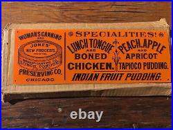 MAKE OFFER! Vintage Woman's Canning Lunch TONGUE? Metal Sign NOS WithWax Paper