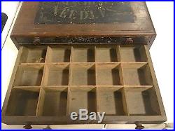 Malone & Stahls Antique VTG Sewing Machine Needle Advertising Display Cabinet