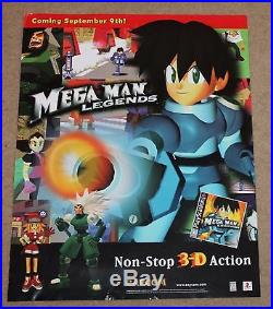 Mega Man Legends Store Display Sign Poster Promo Promotional VTG PS1 Playstation