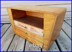 Mid Modern Vintage La Cross Manicure Beauty Wood Store Display Case Box
