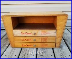 Mid Modern Vintage La Cross Manicure Beauty Wood Store Display Case Box