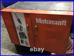 Motorcraft Metal Auto Parts Cabinet vintage ford dealer gas oil sign garage