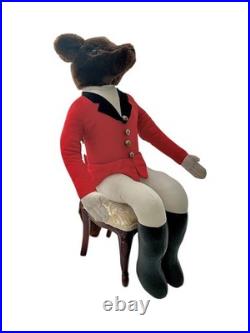 Mr Fox in Equestrian Attire Stuffed Animal Vintage Store Display Design Decor