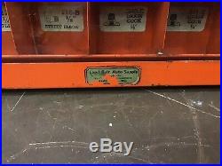 NICE! Vintage 1950s Imperial Brass Fittings Parts Cabinet Store Display Case B6