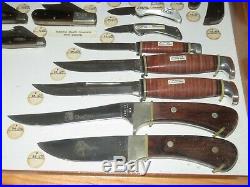 NOS Vintage 1983 Lot of 35 CASE KNIVES in STORE COUNTERTOP Display Cabinet withBOX