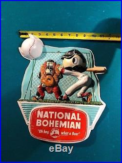 National Bohemian Natty Boh Store Bar Display Vintage Rare Baseball Player