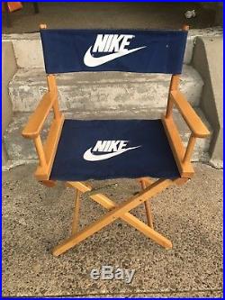 New In Box Vintage 1984 Nike Blue Tag Wood Director's Chair NOS