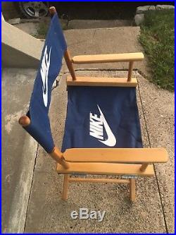 New In Box Vintage 1984 Nike Blue Tag Wood Director's Chair NOS
