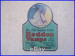 Nice Vintage Heddon Vamps Fishing Lure Cardboard Die Cut Store Display Used