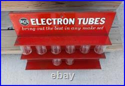 Nice Vintage Rca Electron Tubes Store Display Rack Advertising Metal Sign