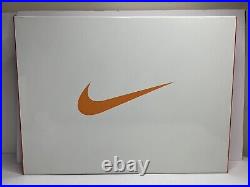 Nike Branded Metal Shoe Store Sign Display White With Orange Swoosh Logo Vintage