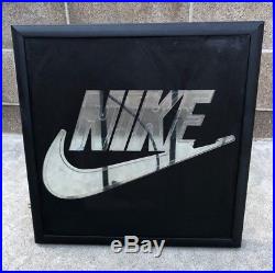 Nike Vintage 1990s Framed Neon Light Display Signage Swoosh Authentic Rare
