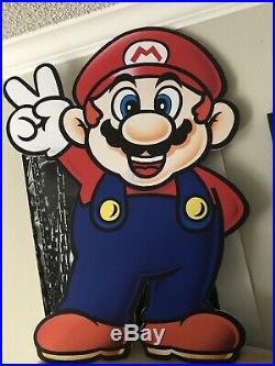 Nintendo Mario Single Sided Store Display Sign Vintage 90s