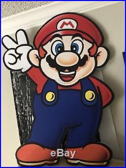 Nintendo Mario Wall Sign Store Display Board 1990s Era Vintage Rare