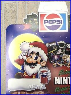 Nintendo NES Store Display Sign Vintage Pepsi Christmas Mario 1980s