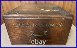 OBO Rare VTG Standard Paper Company Milwaukee WI Oak Wood Drawer