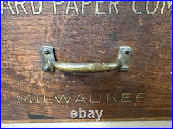 OBO Rare VTG Standard Paper Company Milwaukee WI Oak Wood Drawer