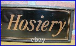 ONYX Hosiery Old Store Display Advertising Sign Hose Shoe Chart Wood & Copper