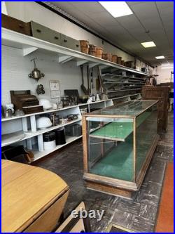 Oak Store Display Case, Vintage 8' Glass Showcase, Store Counter, Mercantile