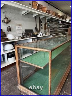 Oak Store Display Case, Vintage 8' Glass Showcase, Store Counter, Mercantile