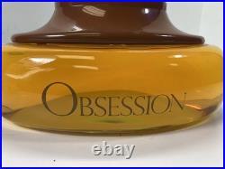 Obsession Calvin Klein Large Glass Perfume Bottle Store Display 11 Wide Vintage