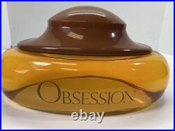 Obsession Calvin Klein Large Glass Perfume Bottle Store Display 11 Wide Vintage