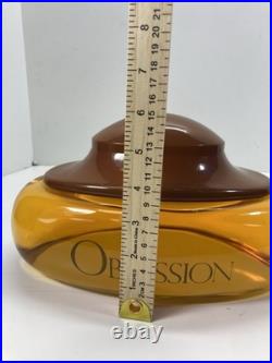 Obsession Calvin Klein Large Glass Perfume Bottle Store Display 11 Wide Vintage Obsession Calvin Klein Large Glass Perfume Bottle Store Display 11 Wide Vintage