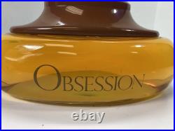Obsession Calvin Klein Large Glass Perfume Bottle Store Display 11 Wide Vintage