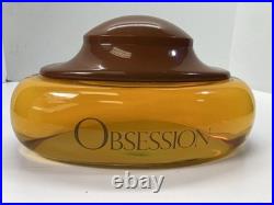Obsession Calvin Klein Large Glass Perfume Bottle Store Display 11 Wide Vintage