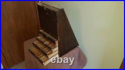 Old General Store Wood + Glass Counter Top Display 4 Drawers Vintage Antique