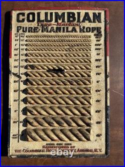 Old Vintage Columbian Pure Manila Rope 3D Actual Sizes Store Display Sign Rare