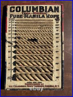 Old Vintage Columbian Pure Manila Rope 3D Actual Sizes Store Display Sign Rare
