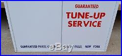 Old Vintage Metal Advertising Parts Cabinet Sign Ignition Service Tune Up Garage