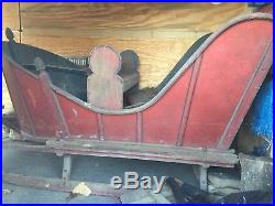 Old Vintage Red Russian Horse Drawn Sleigh Christmas Display Store Window Farm